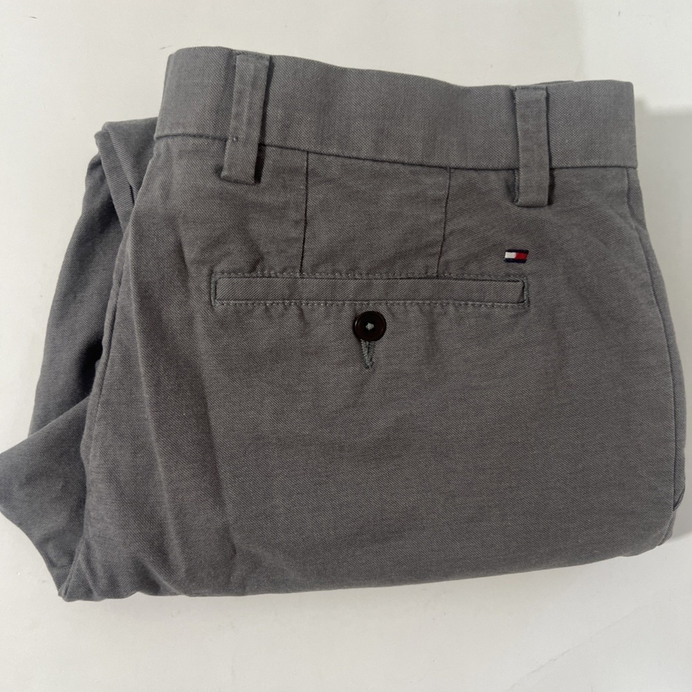 TOMMY HILFIGER Custom Fit Pants Men's 34X34  Straight Leg Grey Casual‎ Chino